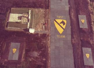 Aerial view of the C-130 airstrip at the 1st Cav.