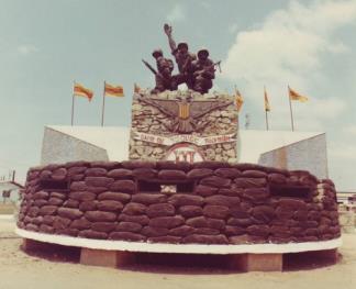 A monument located in the Corps HQ compound on the outskirts of Bien Hoa, commemorating the Vietnamese soldiers who fought in the III Corps Tactical Zone (CTZ).