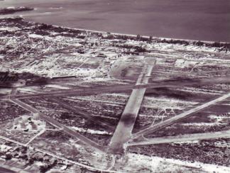 Aerial view of Nha Trang Air Base within the Khanh Hoa Province in Southern Vietnam.