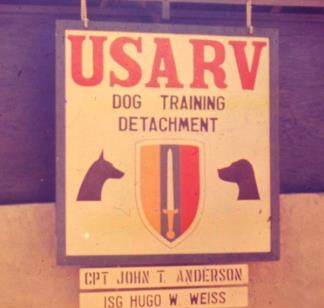 Sign of the USARV Dog Training Detachment at Bien Hoa.