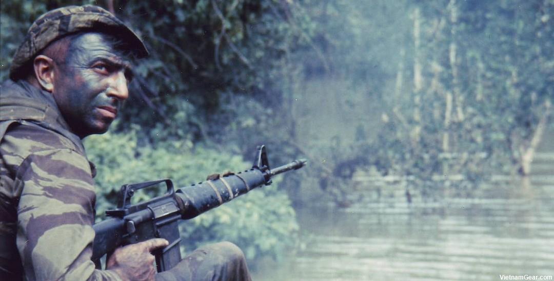 Navy Seal on the Bassac River, Vietnam