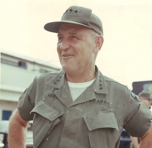 MACV Commander General Creighton Abrams in Vietnam in July 1968.