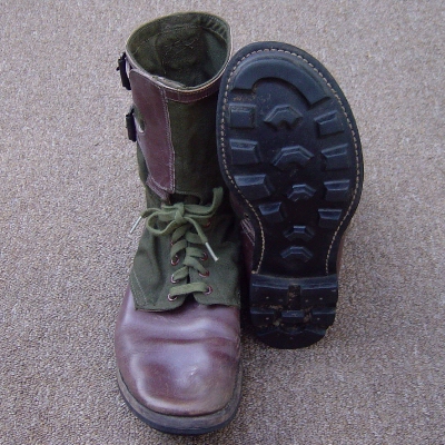 The original Tropical Combat Boots featured cleated rubber soles and uppers made from leather and cotton canvas.