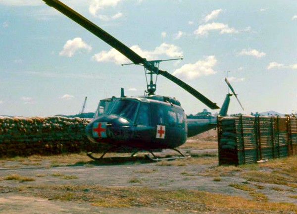 A 'Dust Off' Chopper stationed with the 1st Cav.