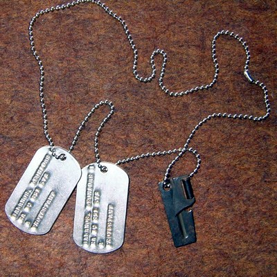 Military Issue Identification Disks (Dog Tags).