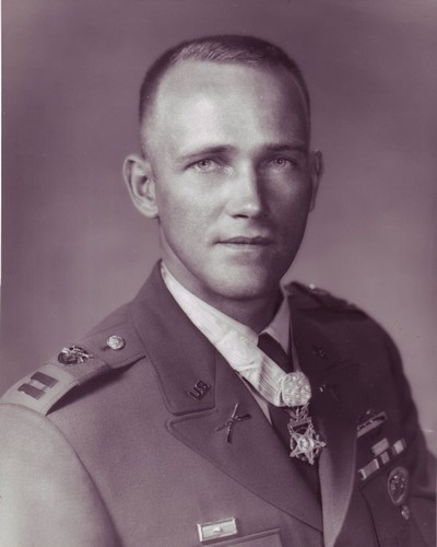 Captain Roger Donlon wears his Medal of Honor
