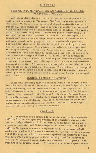 Page 1 of the March 1965 issue of the Navy's Vietnam General Information Brochure.