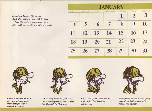 Grunt Free Press 1970 calendar - January.