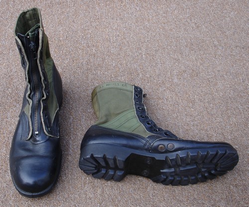 Though they were designed for use in inundated areas, these lace-in zipper boots were worn by a Marine Corps pilot in Vietnam.