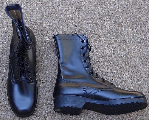 The DMS all-leather combat boots were mildew resistant and weighed 6oz per pair less than the stitched sole versions.