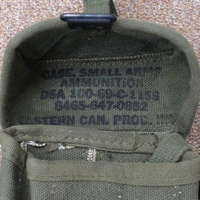 Stamp inside the flap of the 2nd pattern M1956 universal small arms ammunition case.
