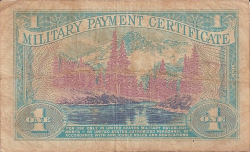 Back of the 661 series 1-Dollar MPC.