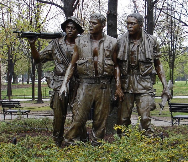 The Three Servicemen Statue at the Vietnam Veterans Memorial in Washington D.