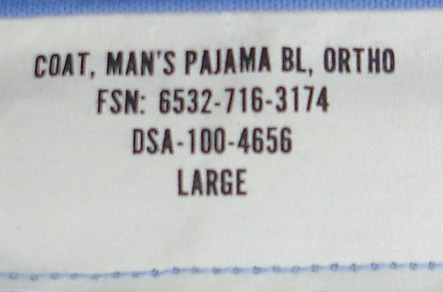Label inside the pajama top.
