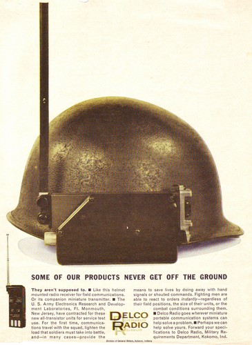 The PRR-9 helmet mouted receiver was manufactured by Delco Radio.