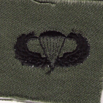 Subdued version of the Parachutist Badge.