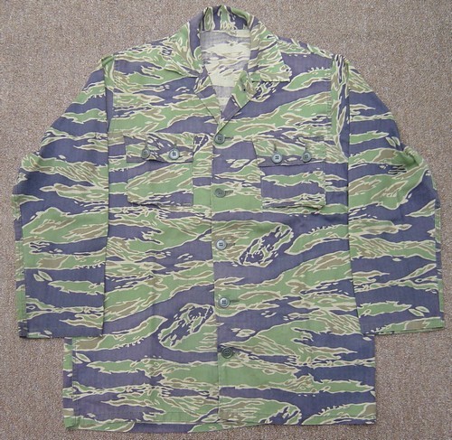 Lightweight shirt made in the Late War Dense tiger stripe pattern.