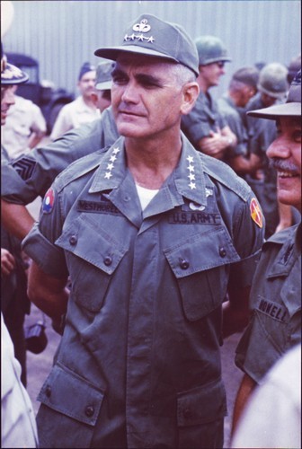 General Westmoreland watches the arrival of the Royal Thai Volunteer Regiment in Vietnam.