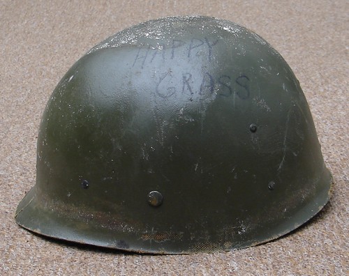 Side view of the P55 Infantry M1 Helmet Liner.