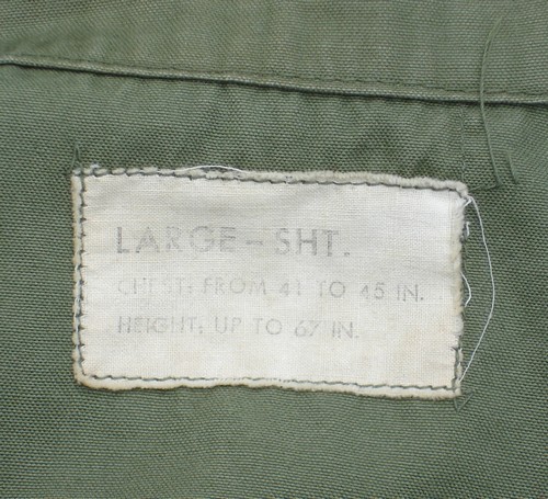 The jacket's size label gave details of both the chest and height.
