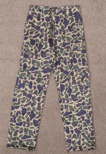 Asian Medium (A-M) sized spotted camouflage trousers made from heavy cotton twill cloth.